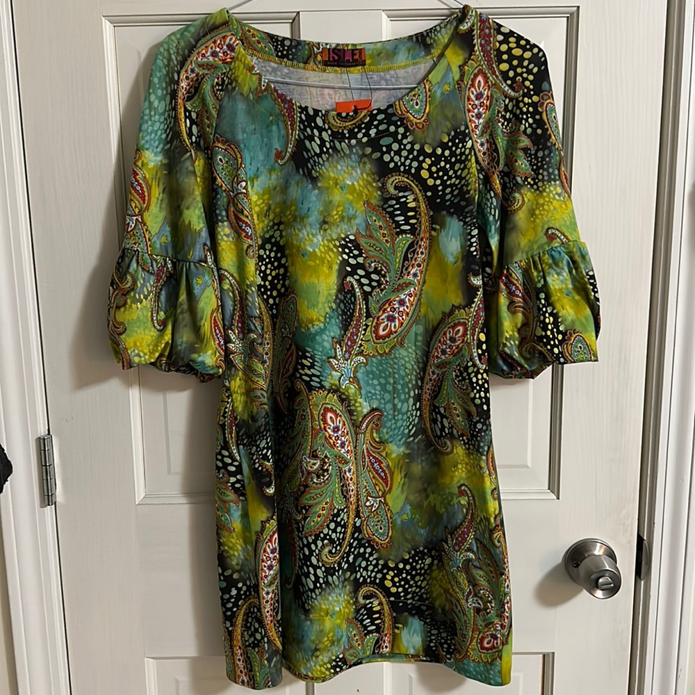 BNWT Isle Apparel paisley acquarium dress